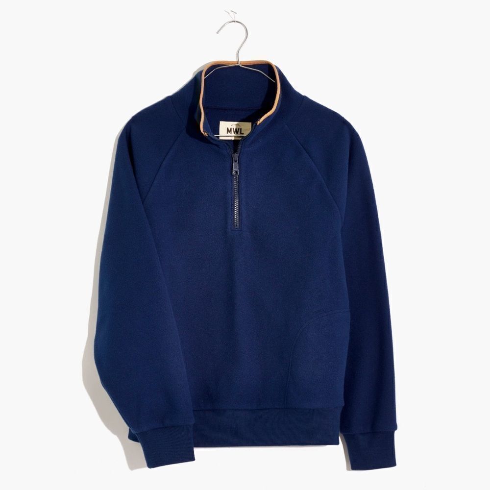 Madewell Navy Cozy 1/4 Zip Fleece Small